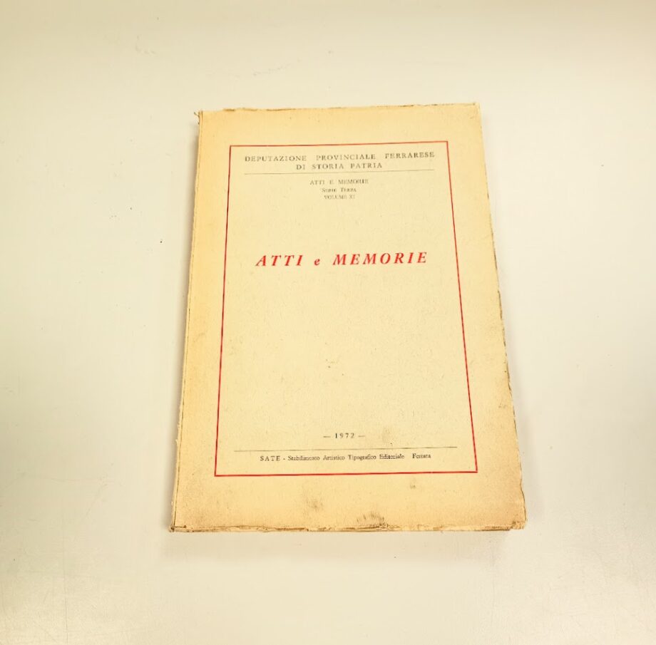 Libro Atti e Memorie Serie terza Volume XI 1972