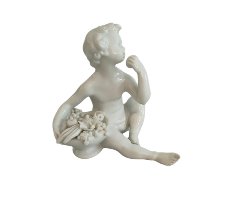 Statuina in Porcellana Capodimonte Bianca Anni '70