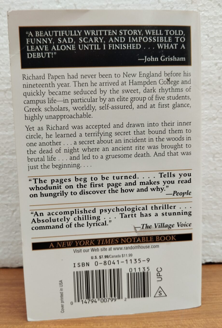Libro the Secret History di Donna Tartt del 1993