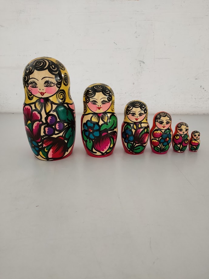 Matrioska in Legno Lavorata a Mano Anni '80