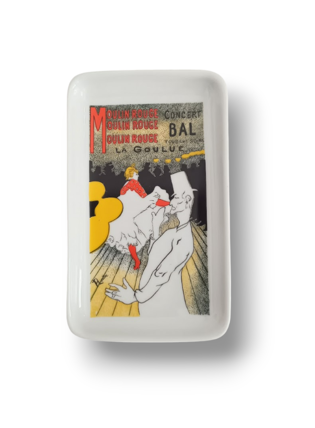 Piattino in porcellana Limoges France con stampa di Lautrec