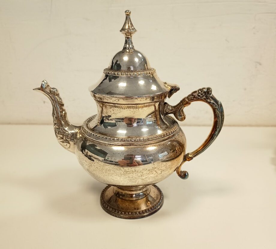 Servizio da te-caffè con vassoio in argento inglese Sheffield