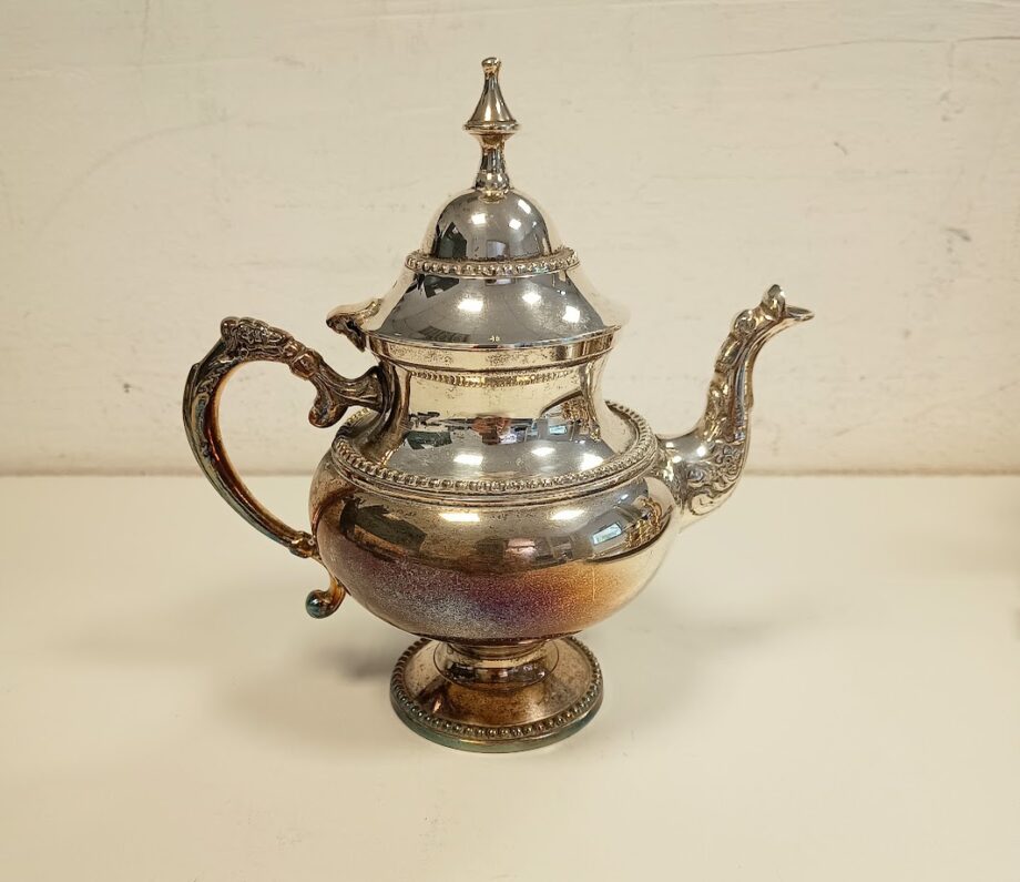 Servizio da te-caffè con vassoio in argento inglese Sheffield