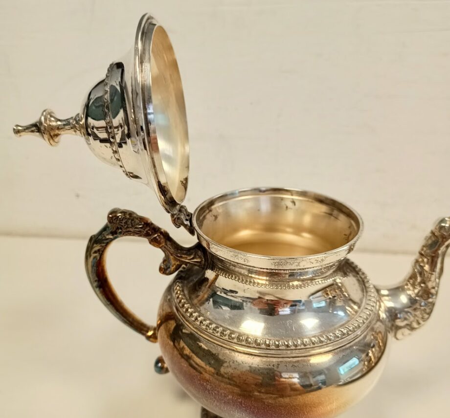 Servizio da te-caffè con vassoio in argento inglese Sheffield