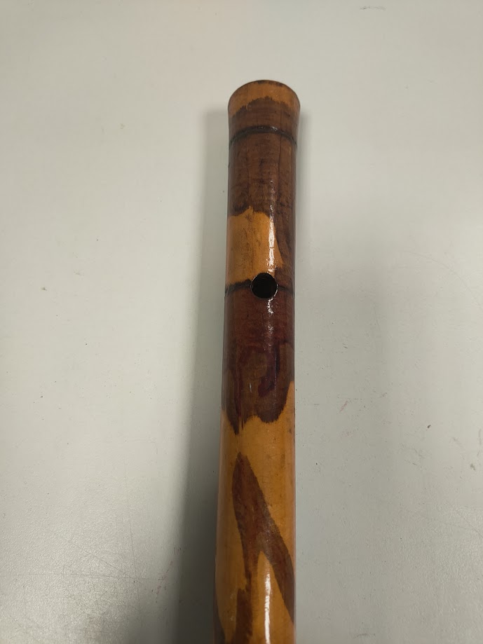Piffero a 5 Fori in Bambù Lavorato e Decorato a Mano Vintage Anni '70