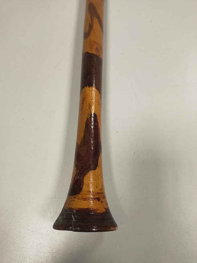 Piffero a 5 Fori in Bambù Lavorato e Decorato a Mano Vintage Anni '70