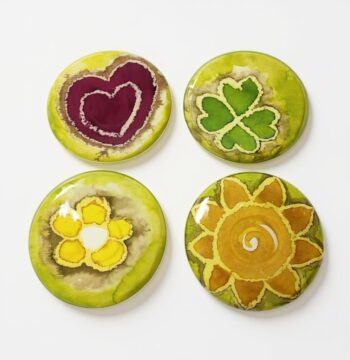 Set di 4 piattini da Caffè della "Thun" Colorati