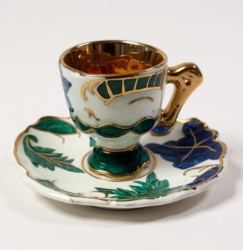 Set di 2 Tazzine con Piattino in Miniatura "Duca di Bavaria" Vintage Anni '70