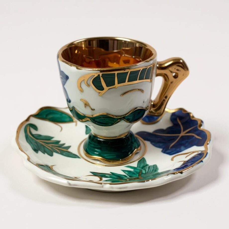 Set di 2 Tazzine con Piattino in Miniatura "Duca di Bavaria" Vintage Anni '70