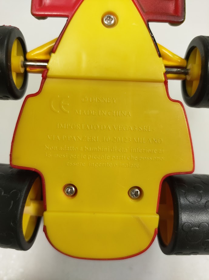 Macchina Giocattolo "Topolino F1" in Plastica Multicolore Vintage Anni '2000