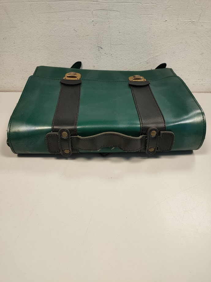 Cartella per la Scuola Di Colore Verde in Pelle "TA" Vintage Anni '60