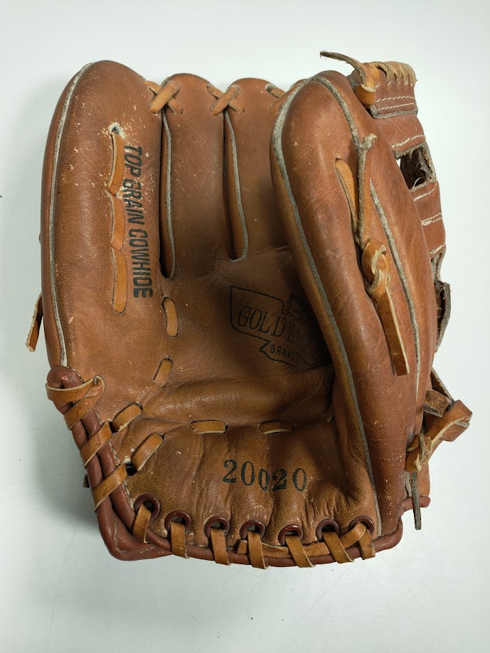 Guanto da Baseball in Pelle di Colore Marrone "Golden Eagle" Vintage Anni '90