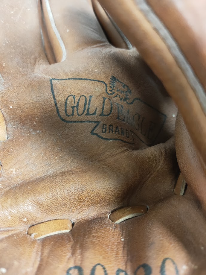 Guanto da Baseball in Pelle di Colore Marrone "Golden Eagle" Vintage Anni '90