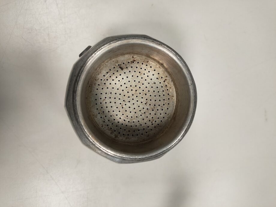 Caffettiera "Alpu" in Alluminio e Ceramica Vintage Anni '70