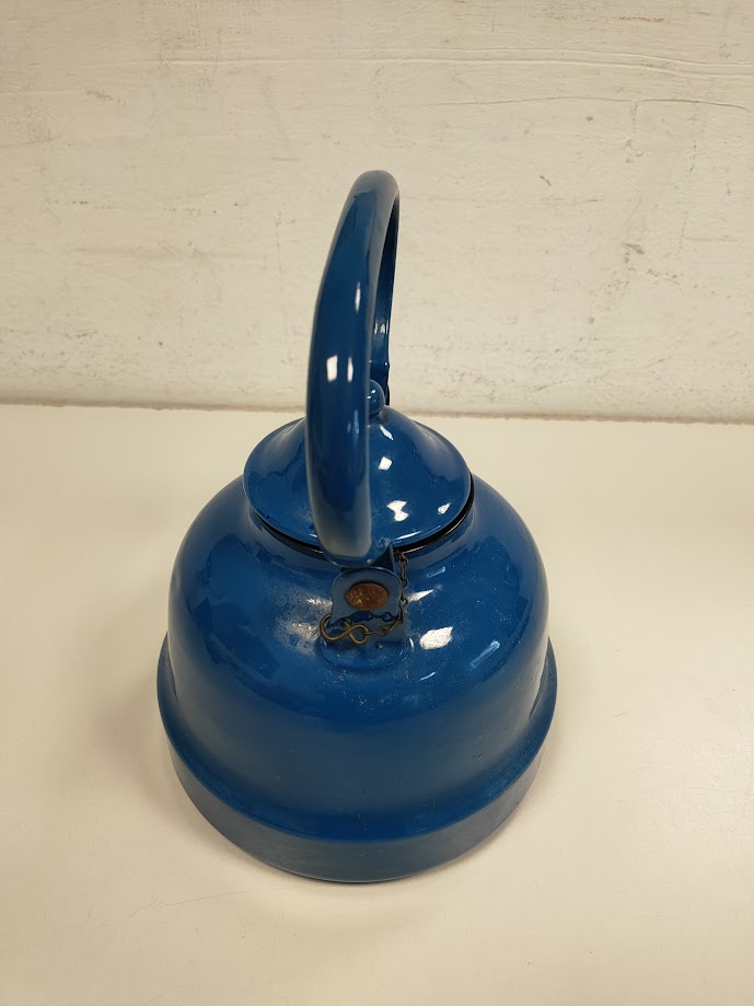 Teiera Smaltata di Colore Blu Cobalto Vintage Anni '60