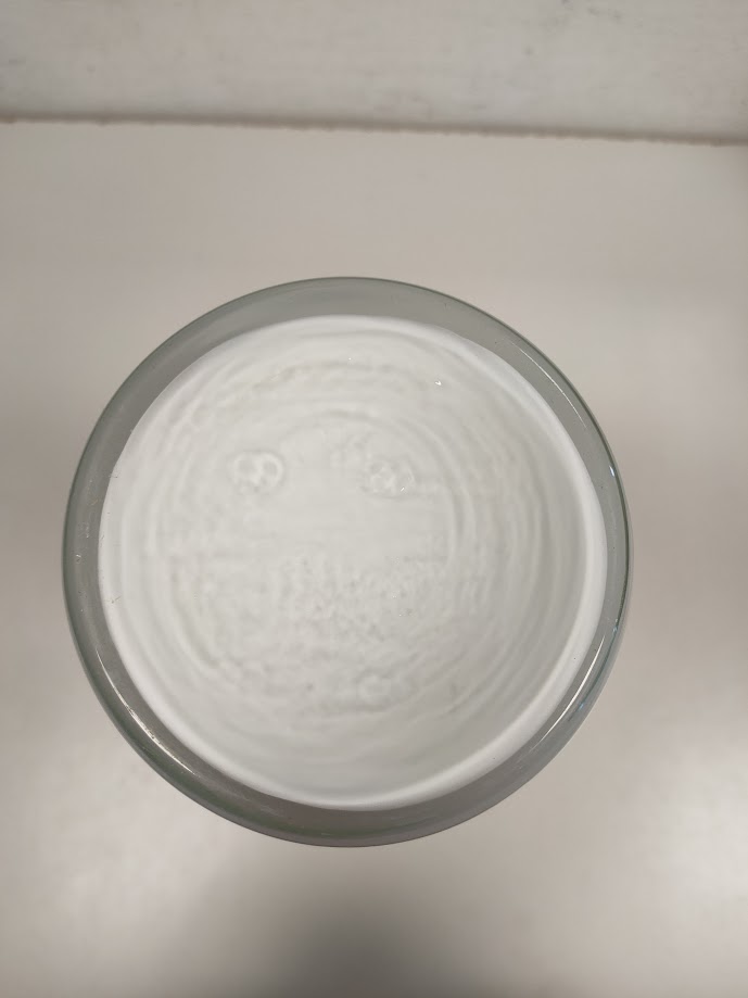 Vaso Bianco in Vetro di Murano con Bordo di Colore Nero Vintage Anni '80