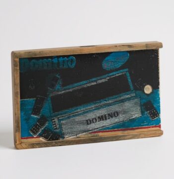 Gioco Domino con Scatola in Legno 56 Pezzi Anni '80