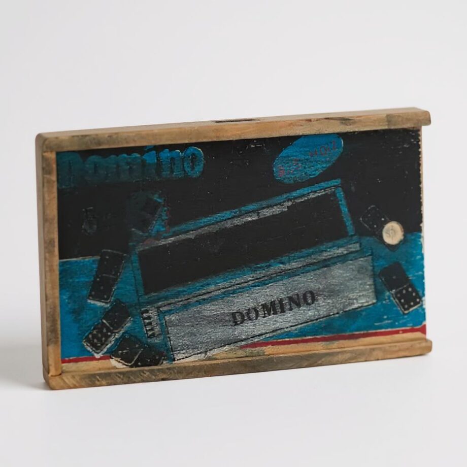 Gioco Domino con Scatola in Legno 56 Pezzi Anni '80