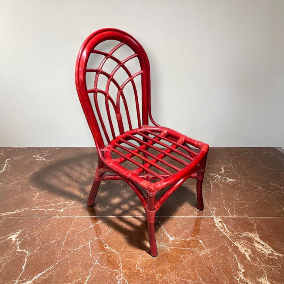 Set 2 sedie in rattan "rosso"