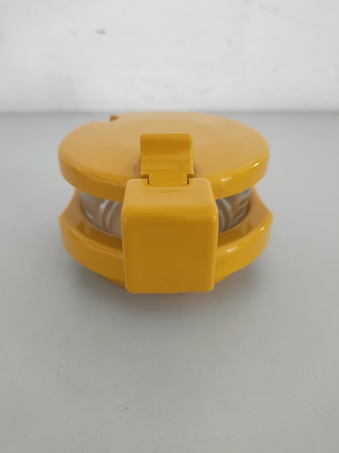 Formaggiera Abert di Colore Gialla in Plastica e Vetro Vintage Anni '70