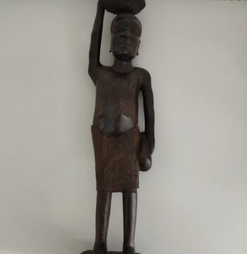 Statua di Legno Arte Africana Raffigurante una Donna