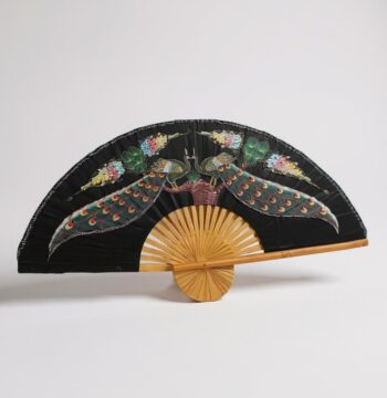 Ventaglio da Parete Asiatico in Bamboo Vintage Anni '90