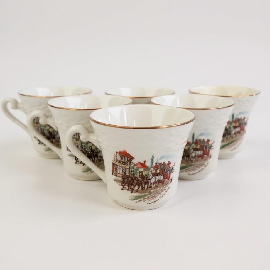 Servizio di 6 Tazze da Caffè in Ceramica "Imperial Crown Ivory Stone"