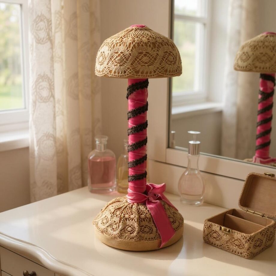 Porta Cappello in Legno a Forma di Fungo Vintage Anni '50