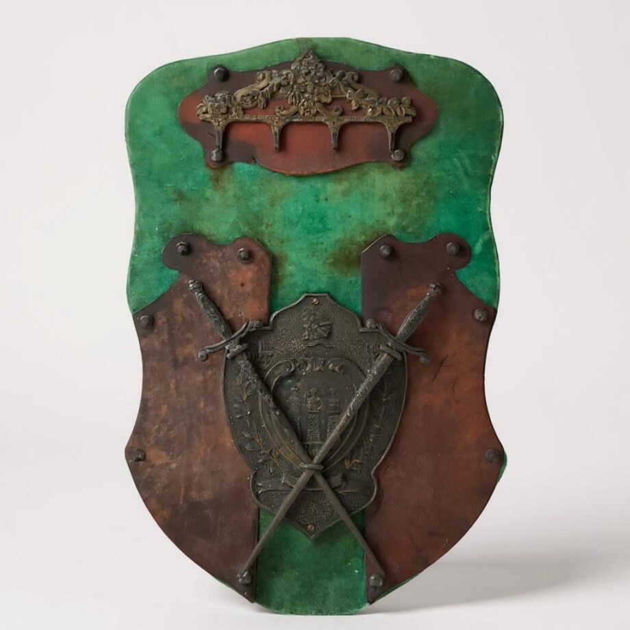 Panoplia Medievale, Tipo Portachiavi con 2 Spade e Scudo