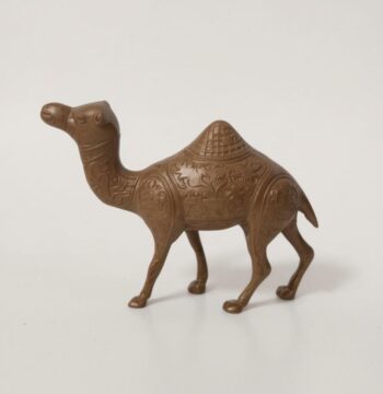 Statua Dromedario in ottone del Deserto Vintage