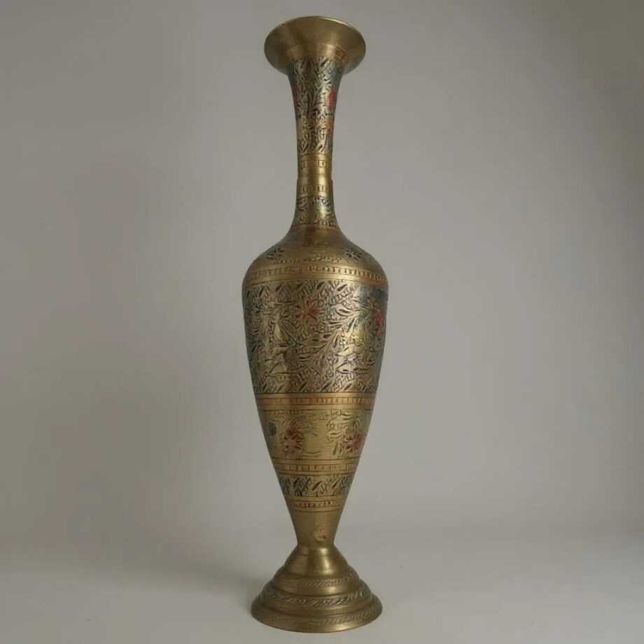 Vaso Decorativo Realizzato in Bronzo Indiano Vintage
