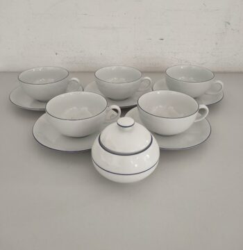 Servizio da Tè/Caffè della "Thun" Bianco e Blu Deco Vintage