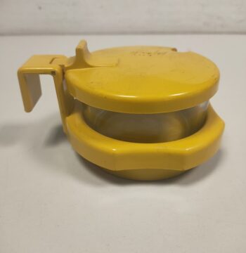 Formaggiera Abert di Colore Gialla in Plastica e Vetro Vintage Anni '70