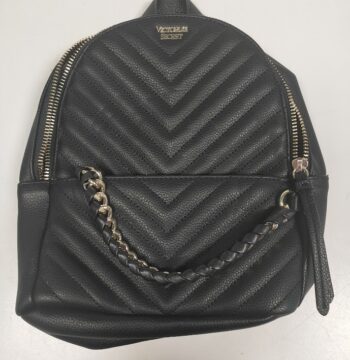 Borsetta/Back Pack "Victoria's Secret" in Pelle Nera con Tasca Interna