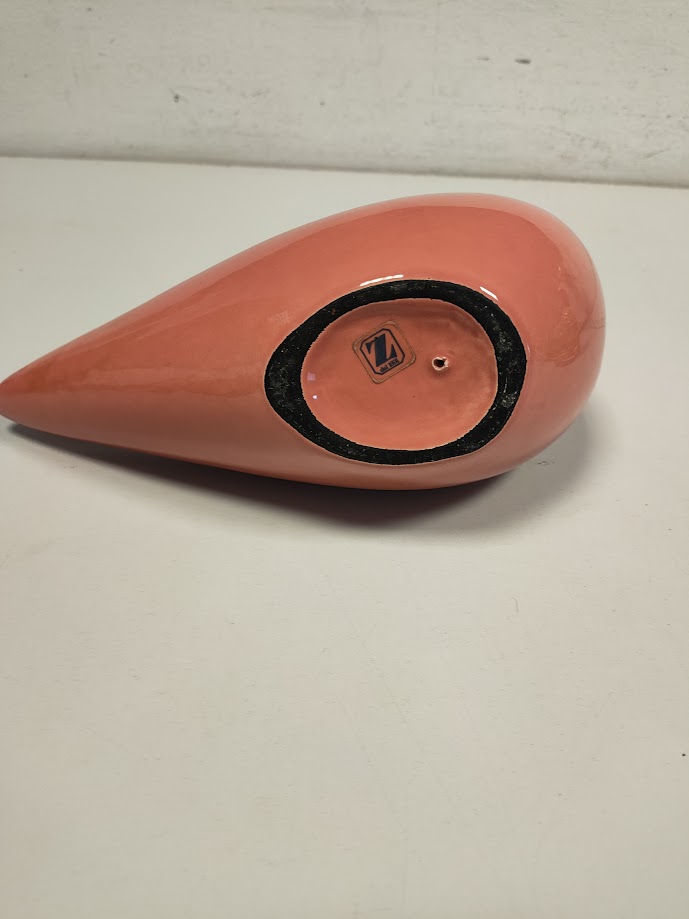 Colomba in Ceramica Smaltata Color Salmone Vintage Anni 50/60