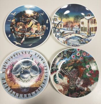 Lotto di 4 Piatti in Ceramica Firmati "Richard Ginori" Vintage Anni 2000