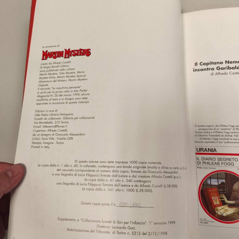 Fumetto con litografia Martin Mystère Voyage Extraordinaires