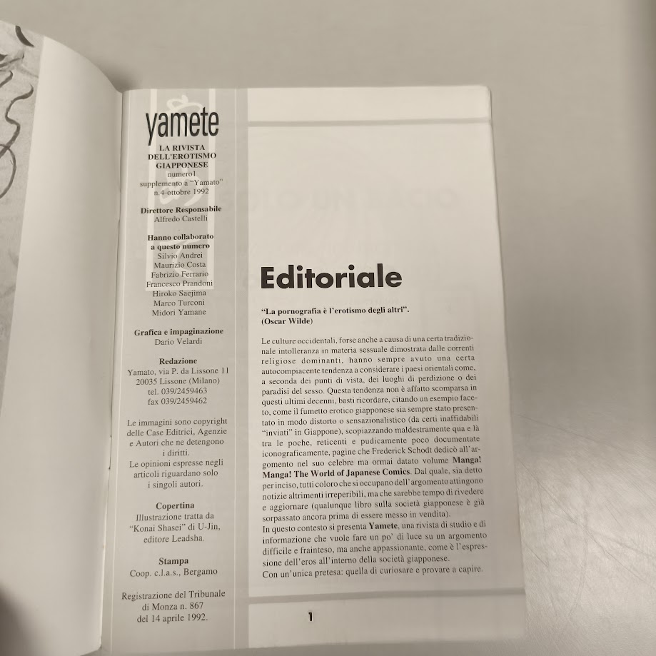 Rivista "Yamete" La rivista dell' erotismo giapponese