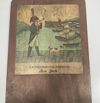 Quadro in Legno Pubblicitario "G.B." Sheldon & CO Tobacco" Vintage XX Secolo