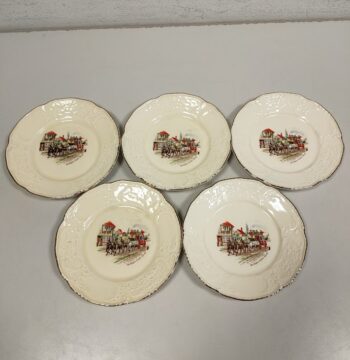 Set di 5 Piattini da Pane in Porcellana Inglese "Imperial Crown"