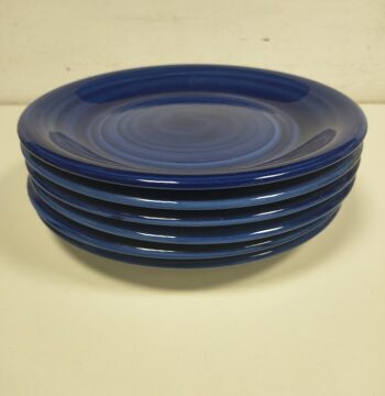 Set di 6 Piatti in Ceramica Blu "Furio" Made in Italy