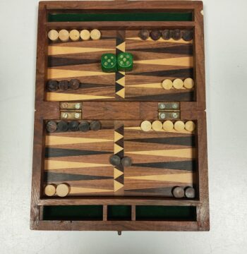 Tabellone da Backgammon Antico Gioco da Tavolo Realizzato a Mano in Legno
