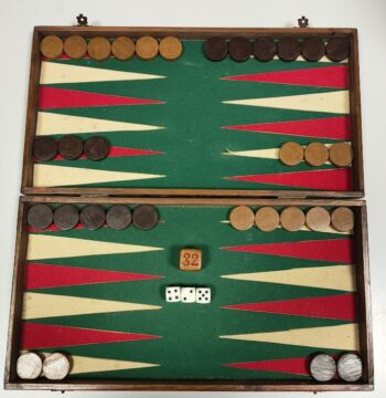 Tabellone da Backgammon Antico Gioco da Tavolo Realizzato a Mano in Legno