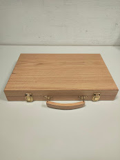 Valigetta in Legno per "Backgammon" Portatile di Frassino Vintage Anni '80