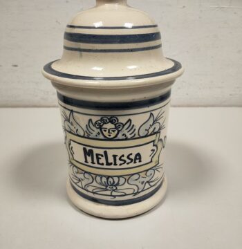 Vaso da Farmacia Dipinto e Decorato a Mano "Melissa"