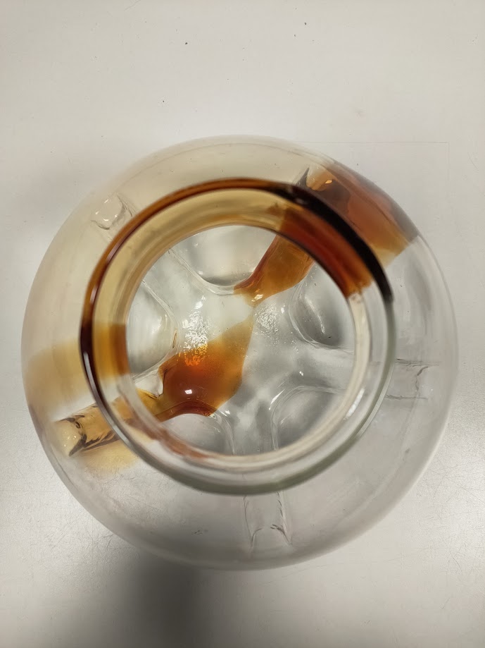 Vaso in Vetro di Murano con Sfumature Color Caramello Vintage Anni '90