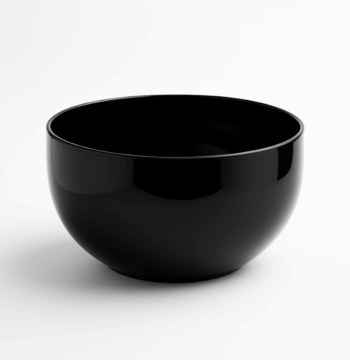 Vaso/ciotola vetro nero incamiciato design Luciano Vistosi mod. Welma 1977