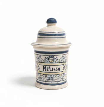 Vaso da Farmacia Dipinto e Decorato a Mano "Melissa"
