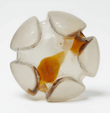 Vaso in Vetro di Murano con Sfumature Color Caramello Vintage Anni '90