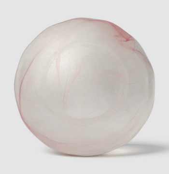 Piatto in Vetro Centrotavola Lavorato a Mano con Sfumature di Colore Rosa